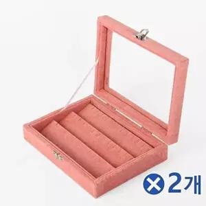 TBZ 투명창 드림 귀걸이 보석함 핑크 20x15cmx2개 반지함-WFNN7H2