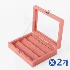 TBZ 투명창 드림 귀걸이 보석함 핑크 20x15cmx2개 반지함-WFNN7H2