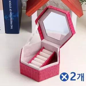 TBZ 육각형 장미 인조가죽 보석함-색상랜덤x2개 주얼리함-WFNN7HD