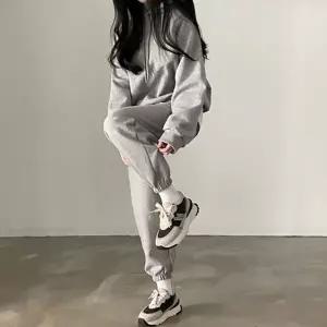 여성 그레이 후드셋업 상하세트 데일리룩
