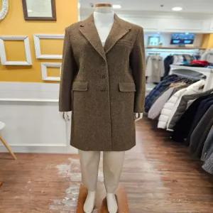 BCBG 아일랜드 헤링본 롱 코트 B5DAH829