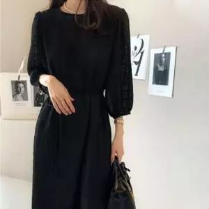 [하프클럽/셀러허브_여성트랜드패션]롱 리본 코지 드레스 원피스 데일리 텍