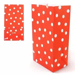 고품질 10P 도트 각대 봉투 빨강 13x8x24cm 종이 포장 선물 (WFJES0T)
