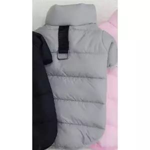 강아지 경량 패딩 하네스 조끼 그레이 2XL 1P 겨울 산책옷 똑딱이패딩