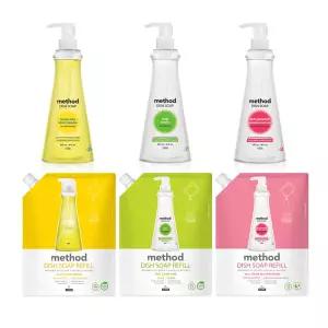 온누리 특별+적립ㅣ메소드 주방세제 532ML + 리필 1L [총 1532ml] 레몬민트/바질/핑크그레이프후르츠