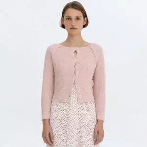 벤시몽 BOUCLE KNIT CARDIGAN - PINK 466422