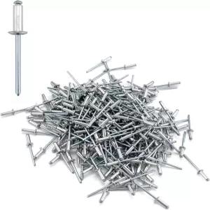 QWORK 알루미늄 블라인드 리벳 500개 3/16인치 x 1/2인치 4.8 12mm 그립 범위