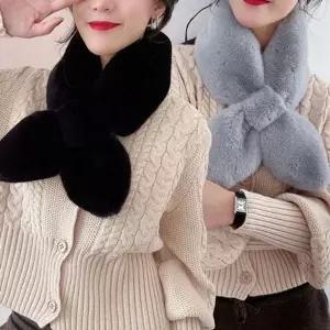 귀여운 여성 쁘띠 머플러 페이크 여성 퍼 머플러 데일리 밍크