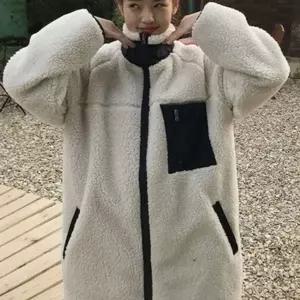 [하프클럽/]루즈핏 여자 롱 자켓 데일리 여자 양털 자켓 겨울 여성