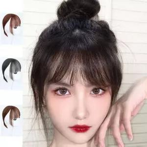 키밍 여성 인모 정수리가발 앞머리 미우 부 일체형