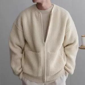 [하프클럽/]남자 봄 가을 루즈핏 니트 집업 가디건 포켓 긴팔 스웨터 데일리