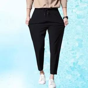 9부 테이퍼드 핏 슬랙스 허리 밴딩 바지 편한 팬 GWM 남자밴딩슬랙스