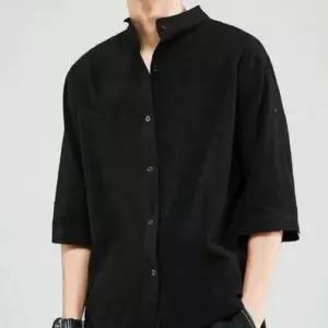 [셀러에이드]남성 린넨 7부 셔츠 여름 데일리 캐주얼 반팔 남방 루즈핏 통기성