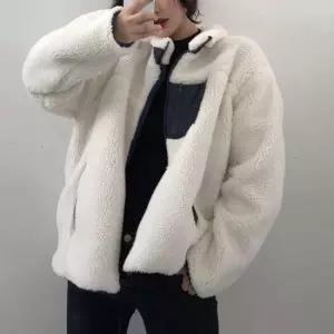 뽀글이점퍼양털잠바 여자 대학생 간절기 점퍼 후리스 집업 뽀글이 양털