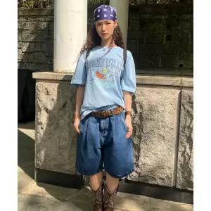 WACKY WILLY 버뮤다 데님 숏팬츠 인디고 466241