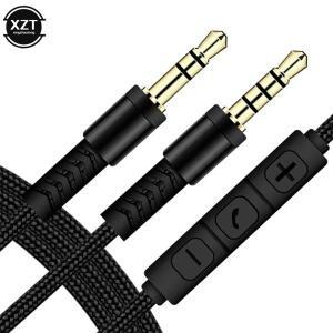 1.2m 오디오 케이블 3.5mm-잭 스피커 라인 Aux 수-수 헤드폰 차량용 용 마이크-볼륨 조절 장치 포함
