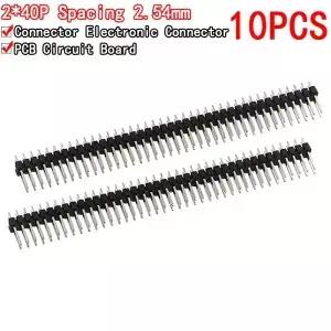 10Pcs 2.54mm 2x40 핀 80 구리 피치 남성 이중 행 헤더 스트립 스트레이트 니들 커넥터