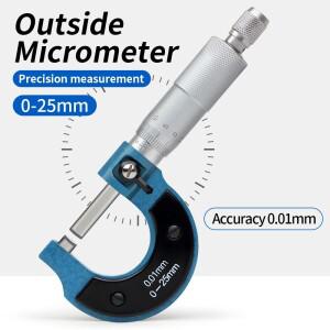 0-25mm 0.01mm 외부 마이크로미터 측정 도구 스케일 기계식 캘리퍼스 정밀 미터