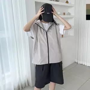GSS SF1020W 오버핏 고프코어 후드 바람막이 조끼