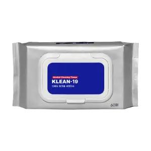 KLEAN-19 에탄올40% 세정 알콜 티슈 대용량1팩 60매