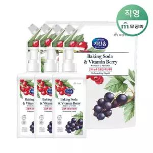 키친솝 베이킹소다비타민베리 주방세제 750ml 3개 + 1L 4개