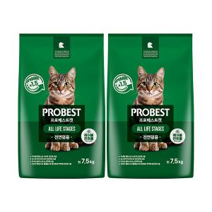 프로베스트 전연령 고양이 사료, 헤어볼+장건강, 7.5kg, 2개