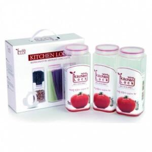 키친락 사각투명 소분병 밀폐용기 1300ml 3P 세트