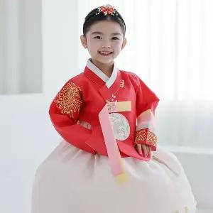 [보리보리/하랑한복]하랑한복 미인랑 키즈 전통 아동 돌잔치 유아 행사 여아 한복 세트