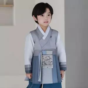 [보리보리/하랑한복]하랑한복 공자랑 어린이 돌복 유아 아동 고급 남아 한복 세트
