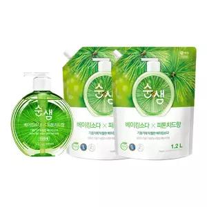 순샘 주방세제 피톤치드 용기 500ML, 1개 + 리필 1.2L, 2개