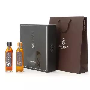 [고래방앗간]명품2호 국산 참기름 180ml + 생들기름 180ml (쇼핑백포함)