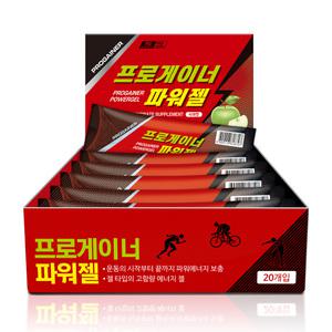 프로게이너 파워젤 사과(1박스/20포) 에너지젤 마라톤 철인3종 등산 자전거 라이딩 골프포도당