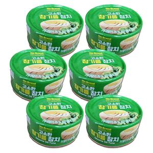 노브랜드 고소한 참기름 참치 100g x 6개