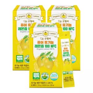 퓨어 유기농 레몬즙 100 NFC 스페인산 레몬수 원액 스틱, 3개