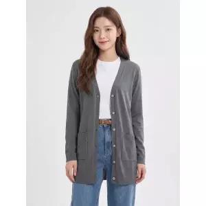 [하프클럽/샤트렌]차콜 브이넥 가디건 HCBMSW801
