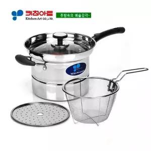 키친아트 스테인레스 찜국수냄비(찜기)18CM