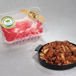 보성 녹돈 앞다리살 불고기 400g 한돈 돼지고기 전지 녹차먹인 돼지 앞다리살 방목 돼지 불고기 감
