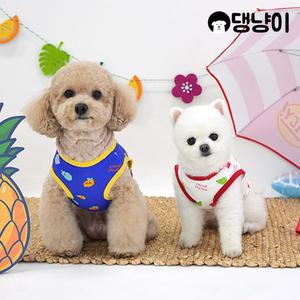 [댕냥이] 강아지 여름 면티 산뜻한 패턴 레몬 티셔츠