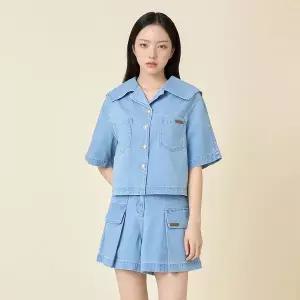 [LINE](센텀시티점)[라인어디션]빅카라 데님 블라우스 NWDBPE4000