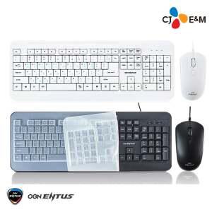 CJ ENM OGN-KM10 유선 키보드마우스 세트 키스킨포함