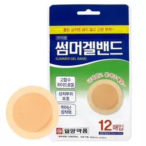 일양약품 썸머겔밴드 붙이는 모기패치 12매입 x 1개 / 벌레 물린데 붙이는 하이드로겔