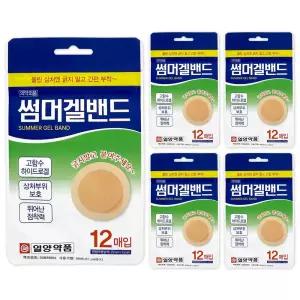 일양약품 썸머겔밴드 붙이는 모기패치 12매입 x 5개 / 벌레 물린데 붙이는 하이드로겔