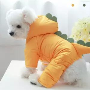 강아지패딩 아기공룡 강아지겨울옷 애견 올인원 패딩
