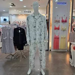 [비비안]레이온 면 혼방 명화 프린트 9부 남성 파자마 세트 MP6055