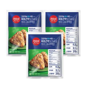 CJ 햇반 파로곤약 닭가슴살 청양고추 주먹밥  400g, 3개