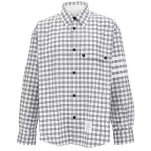 톰브라운 MUST IT_THOM BROWNE 깅엄 체크 플란넬 4-바 오버사이즈 셔츠 MWL420A F0945 035)