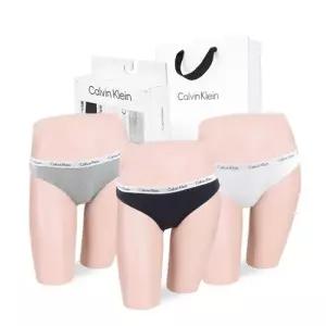 캘빈클라인 언더웨어 여자속옷 비키니 삼각팬티 3장세트+쇼핑백 QD3588-999