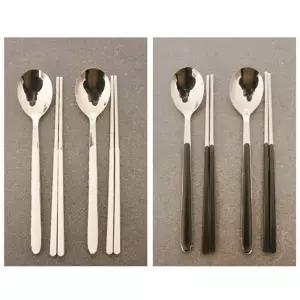 모던 일체형 수저받침 2인 수저세트 숟가락 젓가락