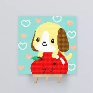 12간지 강아지 보석십자수 미니이젤 20x20cm