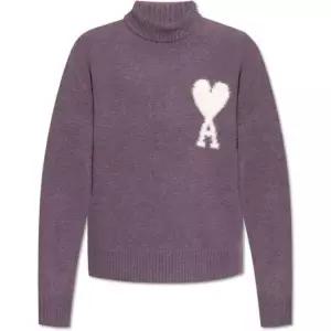아미 MUST IT_AMI OFFWHITE 오프화이트 드 꾀흐 퍼널 넥 스웨터 UKS425 KN0032 504)